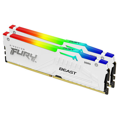 Kingston Fury Beast DDR5 RGB 6000 MHz 32 Go 2 x 16 Go CL36 AMD EXPO Blanc